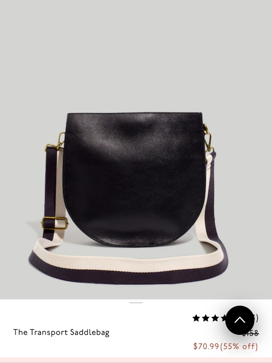 Madewell Handbags - Madewell Transport Saddlebag Crossbody Bag In True Black